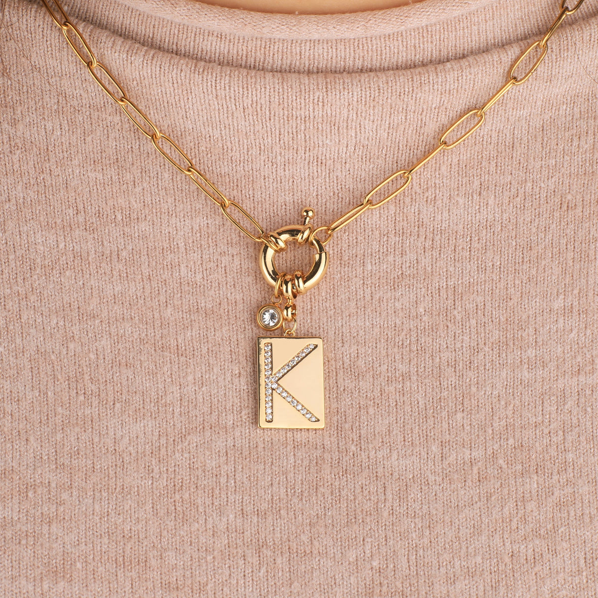 Pave Initial Pendant Necklace