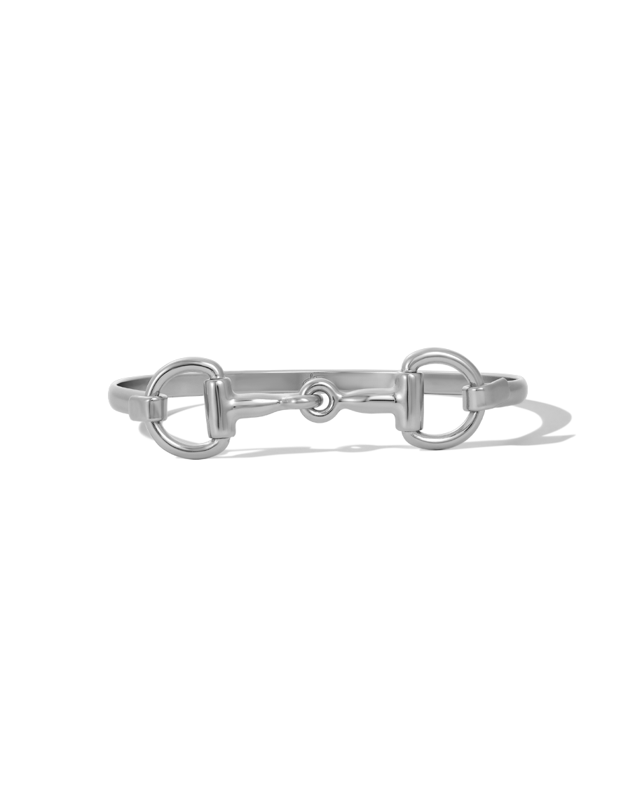 Horse Bit Bracelet in silver, style A product shot on white background