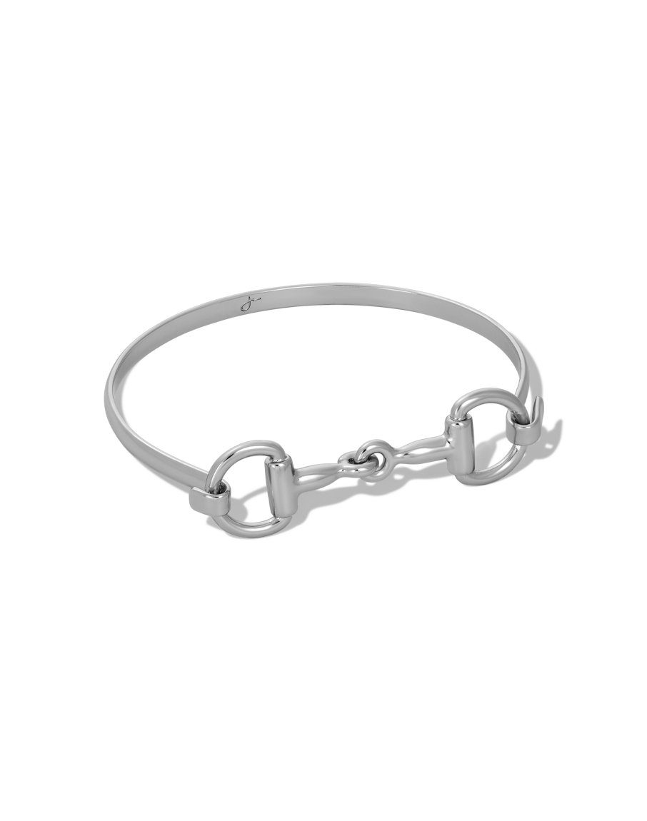 Horse Bit Bracelet in silver, style B product shot on white background
