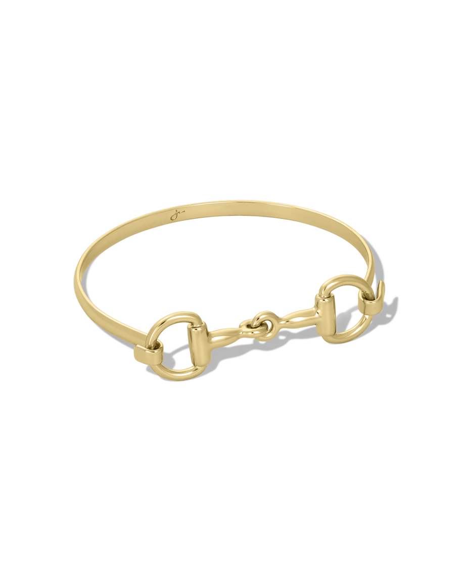 Horse Bit Bracelet in gold, style B product shot on white background