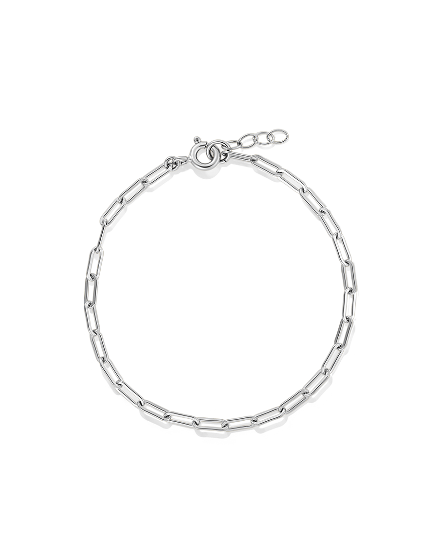 Silver thick chain-link bracelet