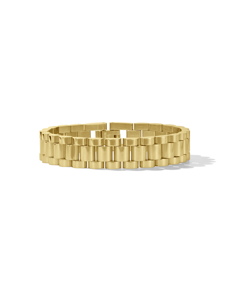 Watchband Bracelet in gold, style A product shot on white background