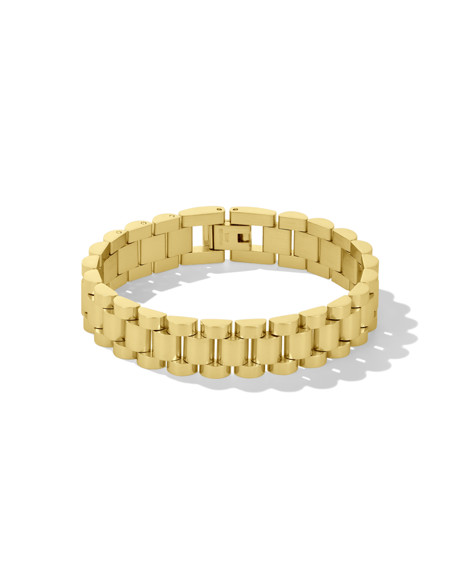 Watchband Bracelet in gold, style B product shot on white background