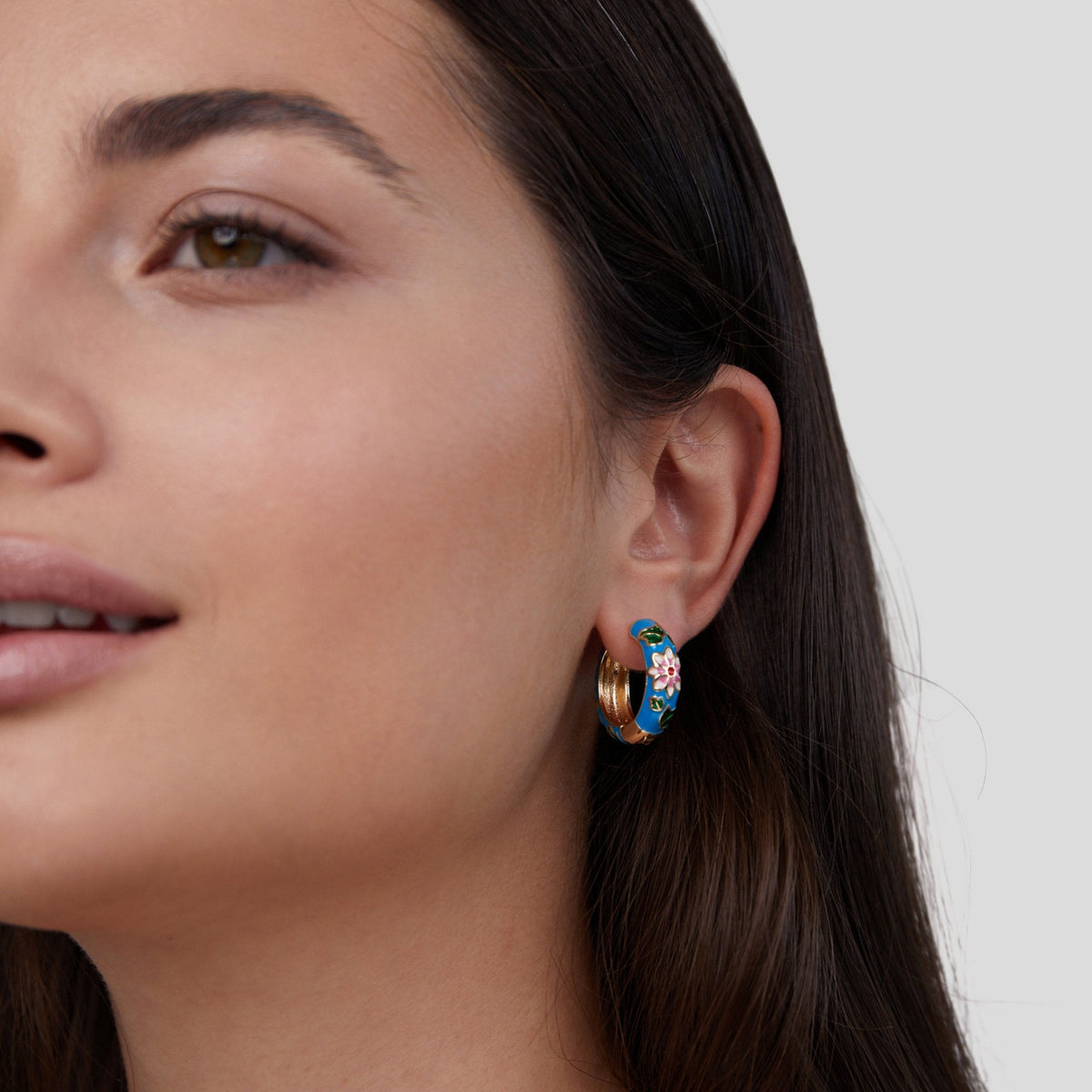Gold Hoop Flower Earrings - Beautiful Earth Boutique