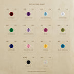 Selene Jewelry birthstone chart for the Eternity Birthstone Ring
