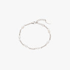 Selene Jewelry silver freshwater pearl bracelet, flat lay