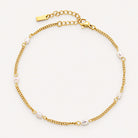Selene Jewelry gold freshwater pearl anklet, flat lay