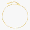 Selene Jewelry gold freshwater pearl bracelet, flat lay