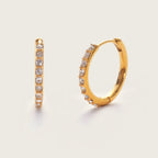 Tabitha | Women Gold Tone Crystal Mini Hoop Earrings 12 mm
