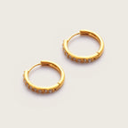 Tabitha | Women Gold Tone Crystal Mini Hoop Earrings 12 mm