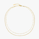 Selene Jewelry gold double beaded choker, flat lay