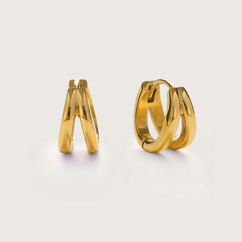 Araminta | Women Split Double Line Huggie Hoop Earrings