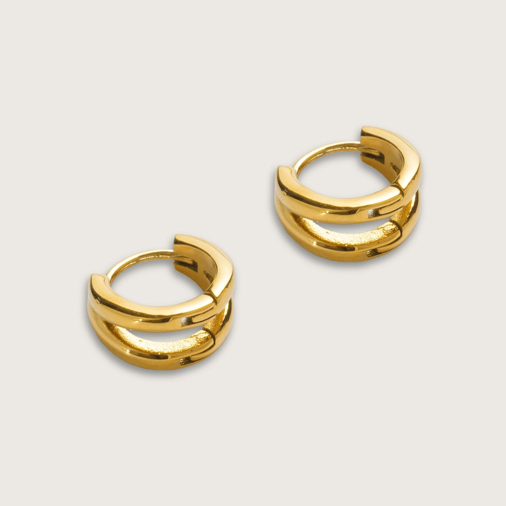 Araminta | Women Split Double Line Huggie Hoop Earrings
