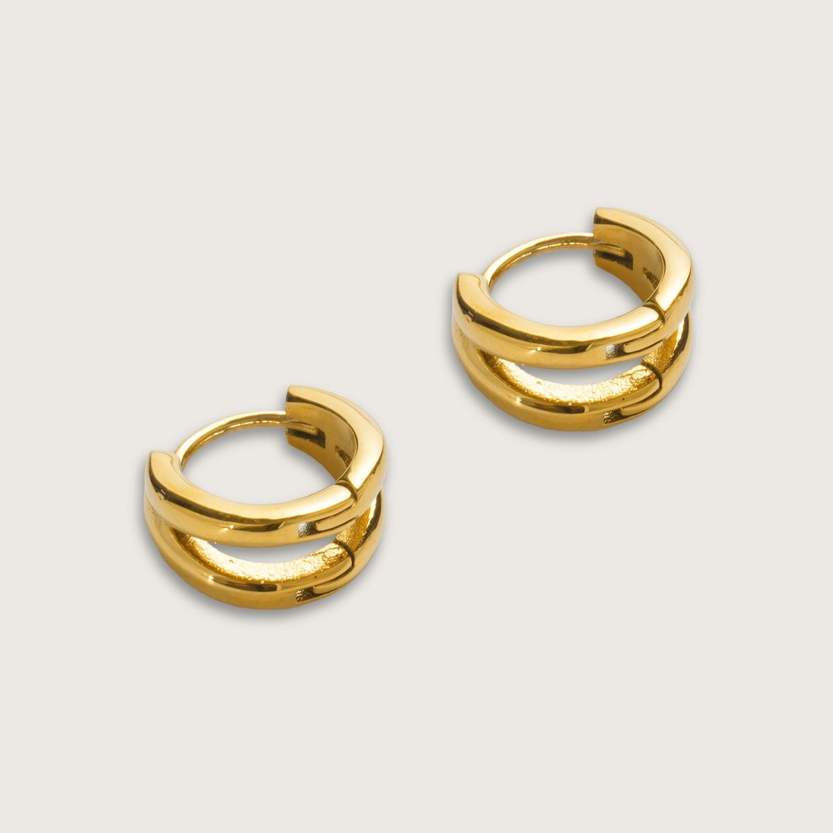 Araminta | Women Split Double Line Huggie Hoop Earrings