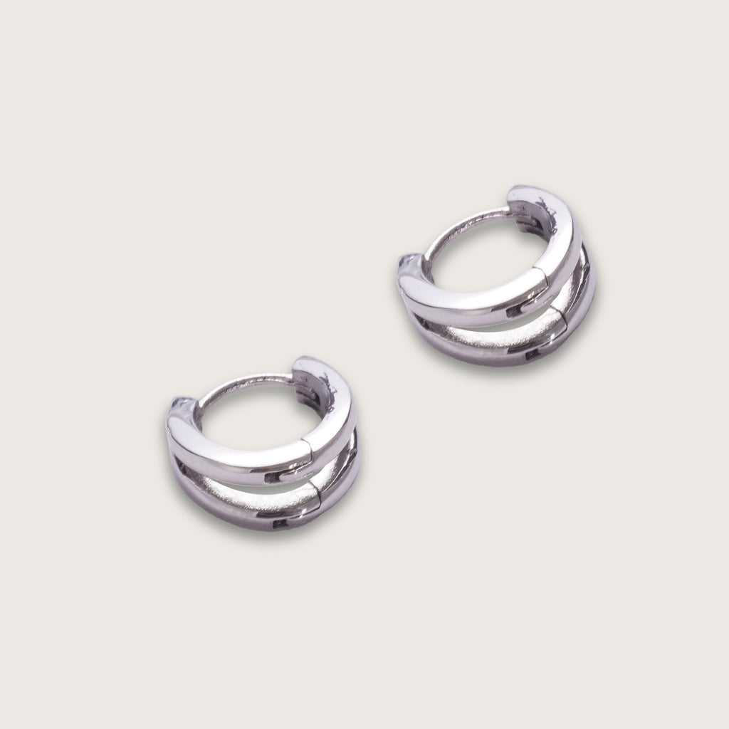 Araminta | Women Split Double Line Huggie Hoop Earrings