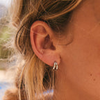 Araminta | Women Split Double Line Huggie Hoop Earrings
