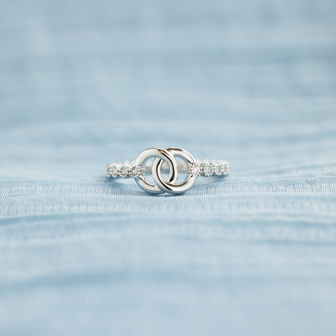 Adelaide | Women Mother Daughter Interlocking Pave Ring