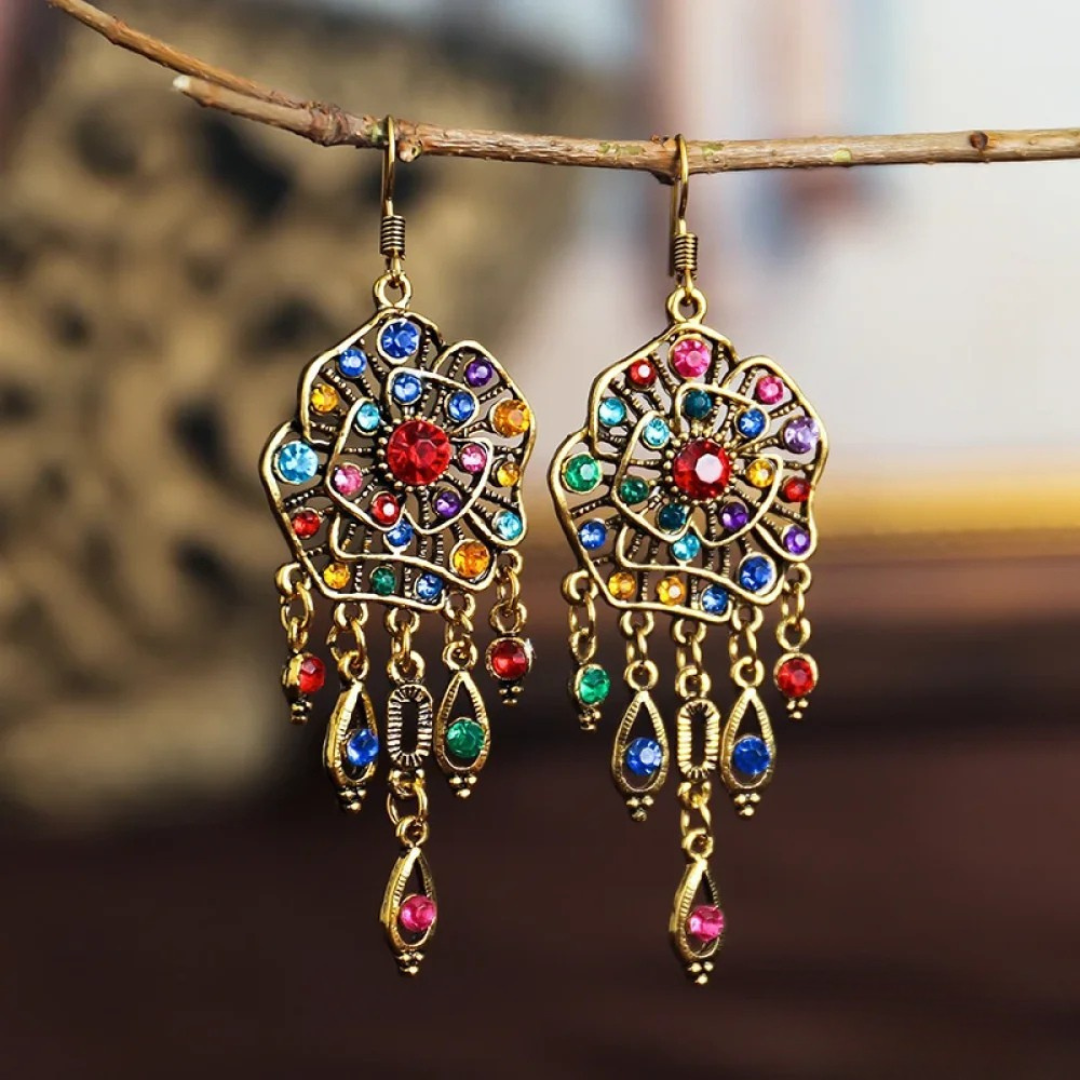 Vintage Mandala Earrings Multicolor