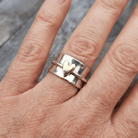 Vintage Golden Heart Silver Ring