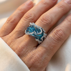 Isla | Women Ocean Wave Silver Tone Ring