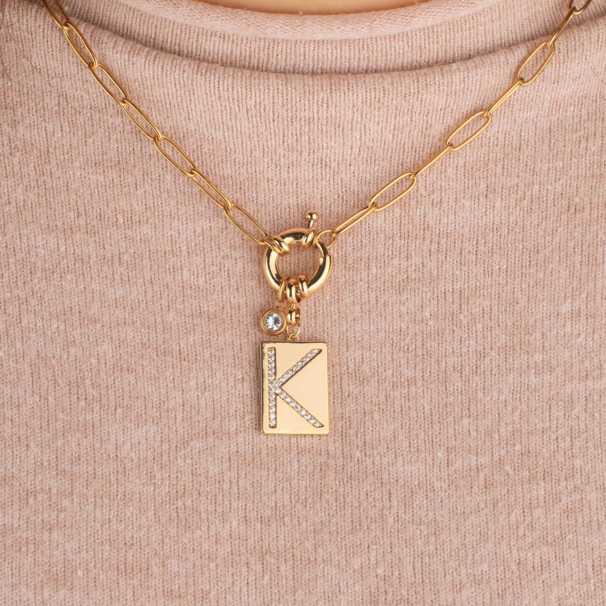 Pave Initial Pendant Necklace