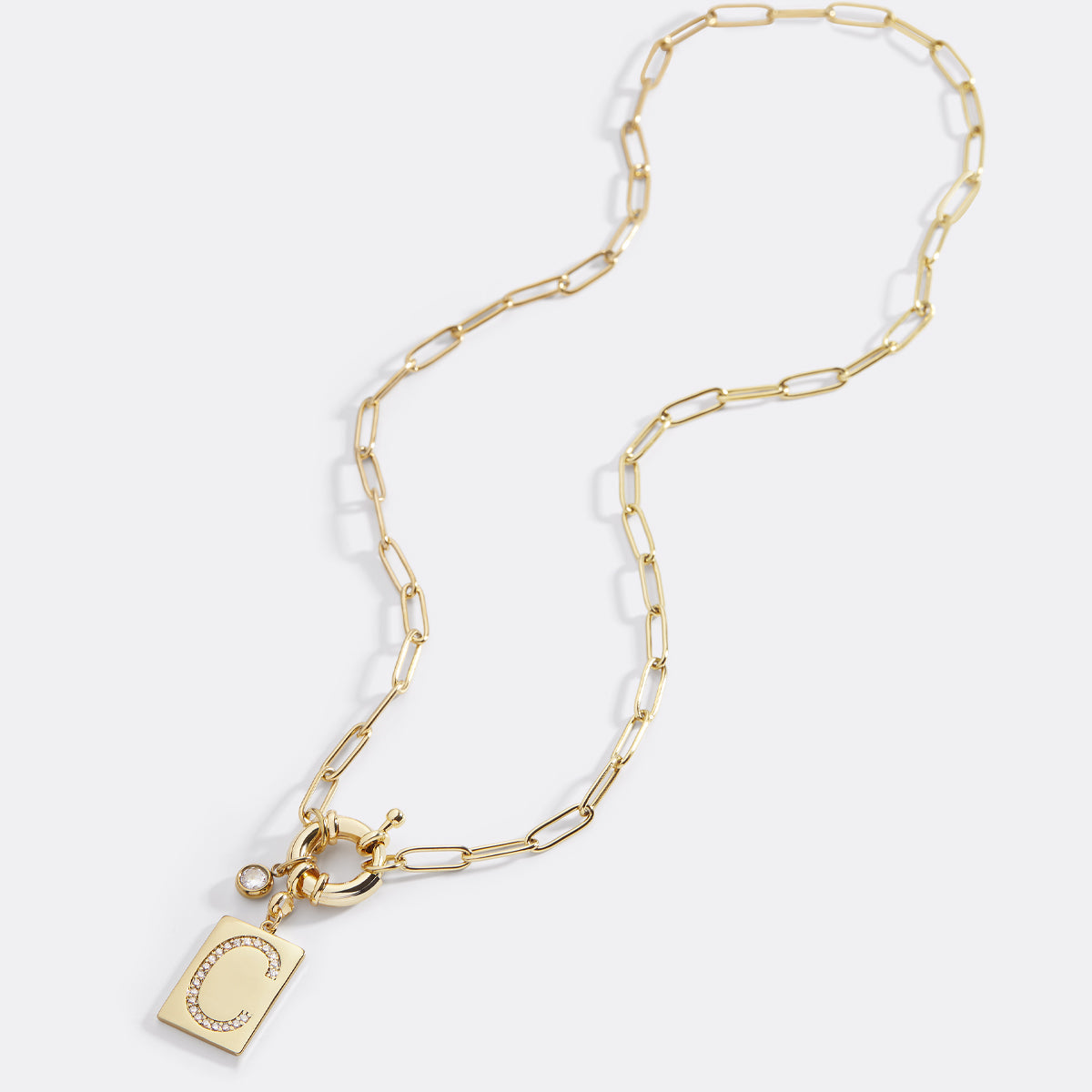 Pave Initial Pendant Necklace