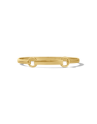 Gold bar bangle bracelet with hardware clasp detail