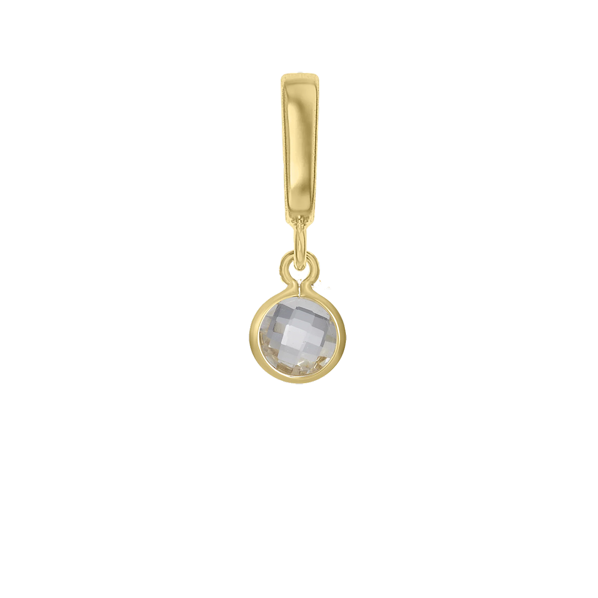 Clear birthstone charm pendant