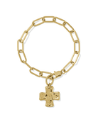Chunky Cross Bracelet in gold, style A product shot on white background
