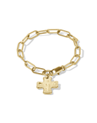 Chunky Cross Bracelet in gold, style B product shot on white background