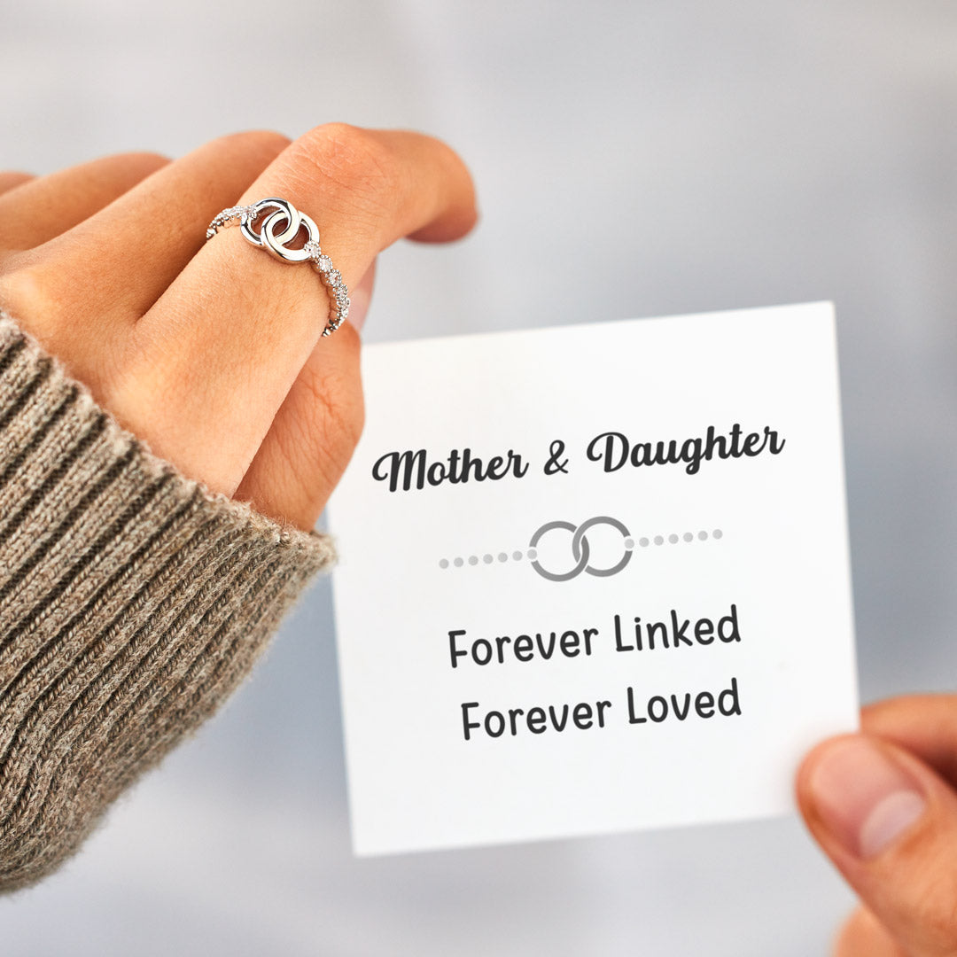 Adelaide | Women Mother Daughter Interlocking Pave Ring