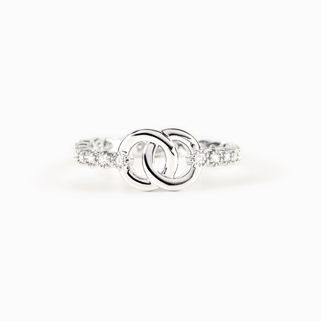 Adelaide | Women Mother Daughter Interlocking Pave Ring