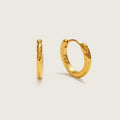 Gold Molten Huggies, gold huggie earrings with molten texture