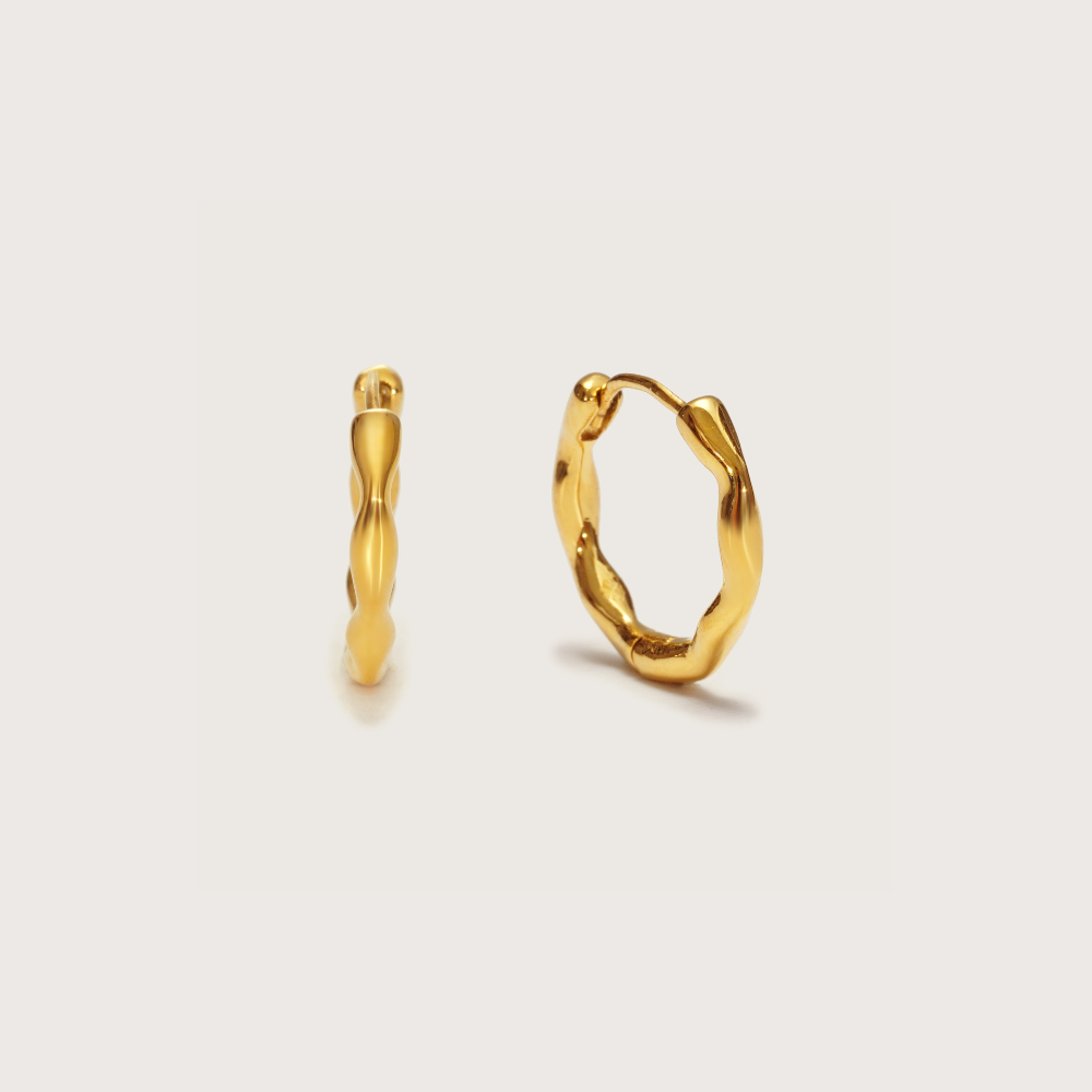 Gold Ethereal Huggies, plain gold huggie earrings