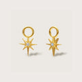 Gold Crystal Star Charms, detachable gold earring charms with star design