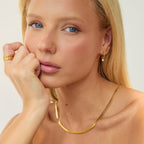 Gold Crystal Molten Round Charm Huggies product shot