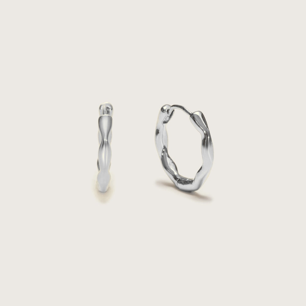Silver Ethereal Huggies, plain silver huggie earrings