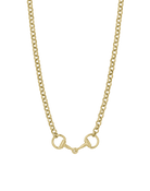 Horse Bit Necklace in gold product shot on white background