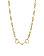 Horse Bit Necklace in gold product shot on white background