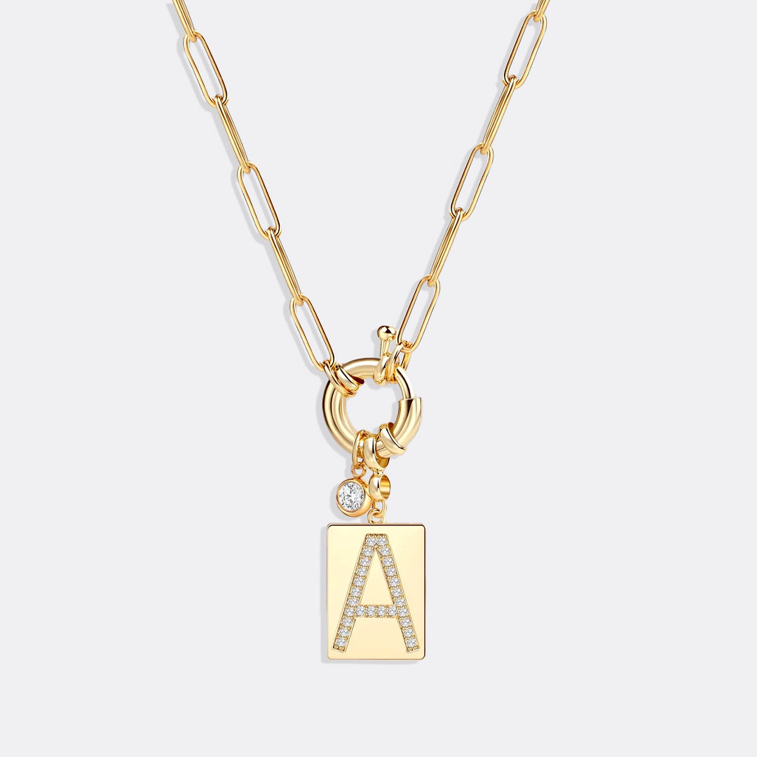 Pave Initial Pendant Necklace