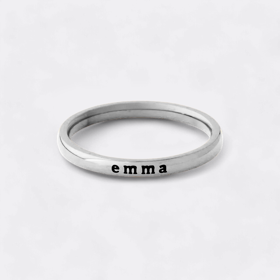 Tiny Stackable Name Ring