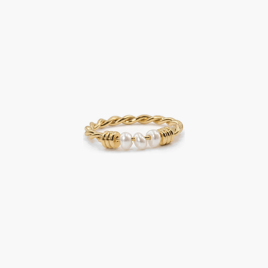 Gold pearl fidget ring 