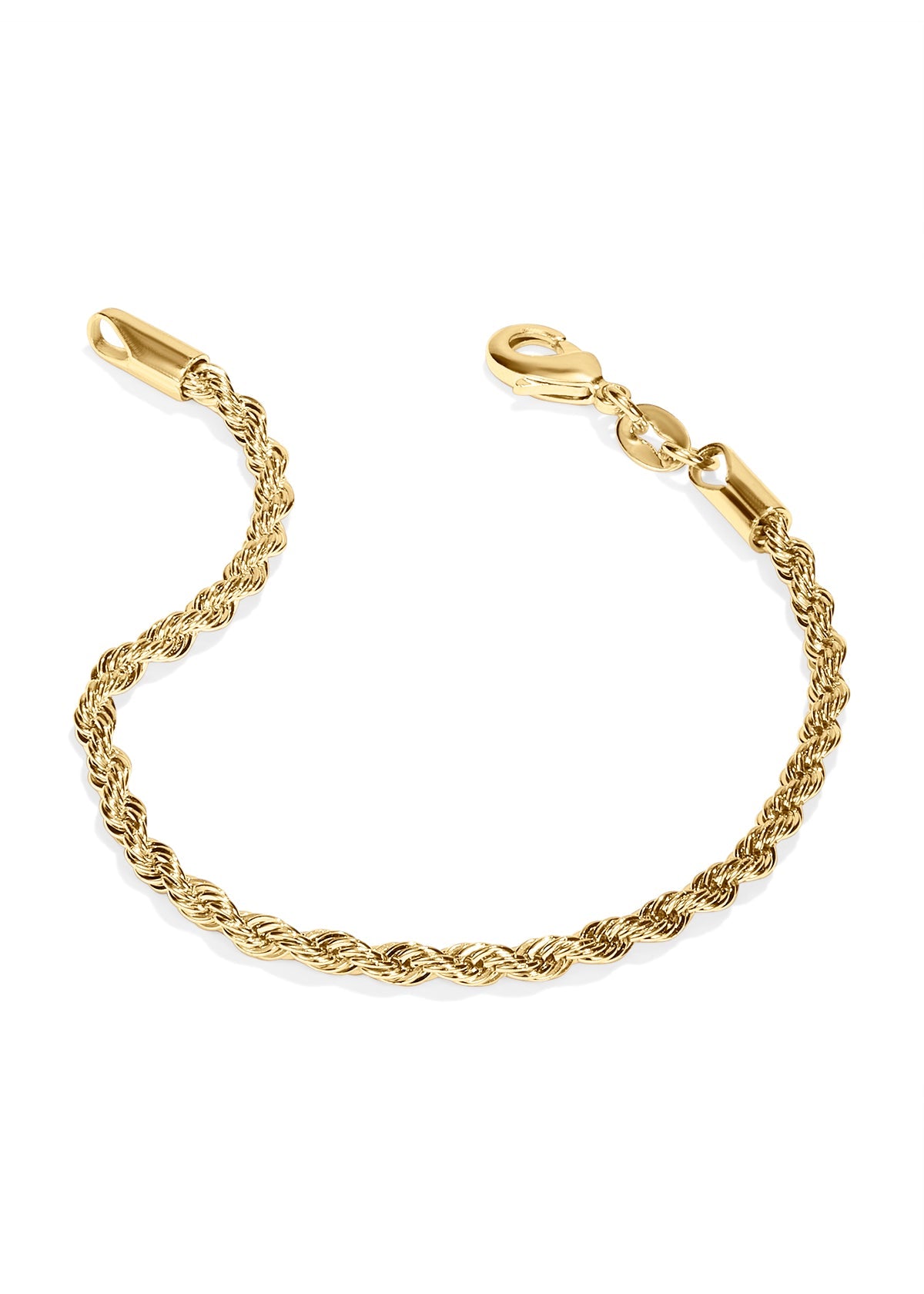 Gold rope chain bracelet