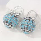 Turquoise Filigree Globe Drop Earrings