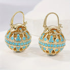 Turquoise Filigree Globe Drop Earrings
