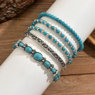 Bohemian Turquoise Beaded Bracelet Set