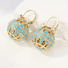Turquoise Filigree Globe Drop Earrings