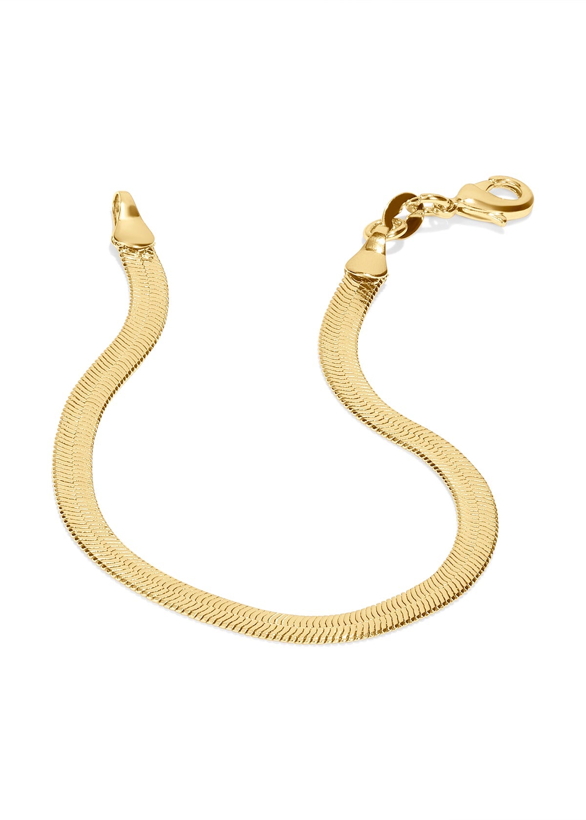 Gold flat snake chain bracelet