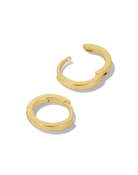Square Huggies earrings in gold, style B product shot on white background