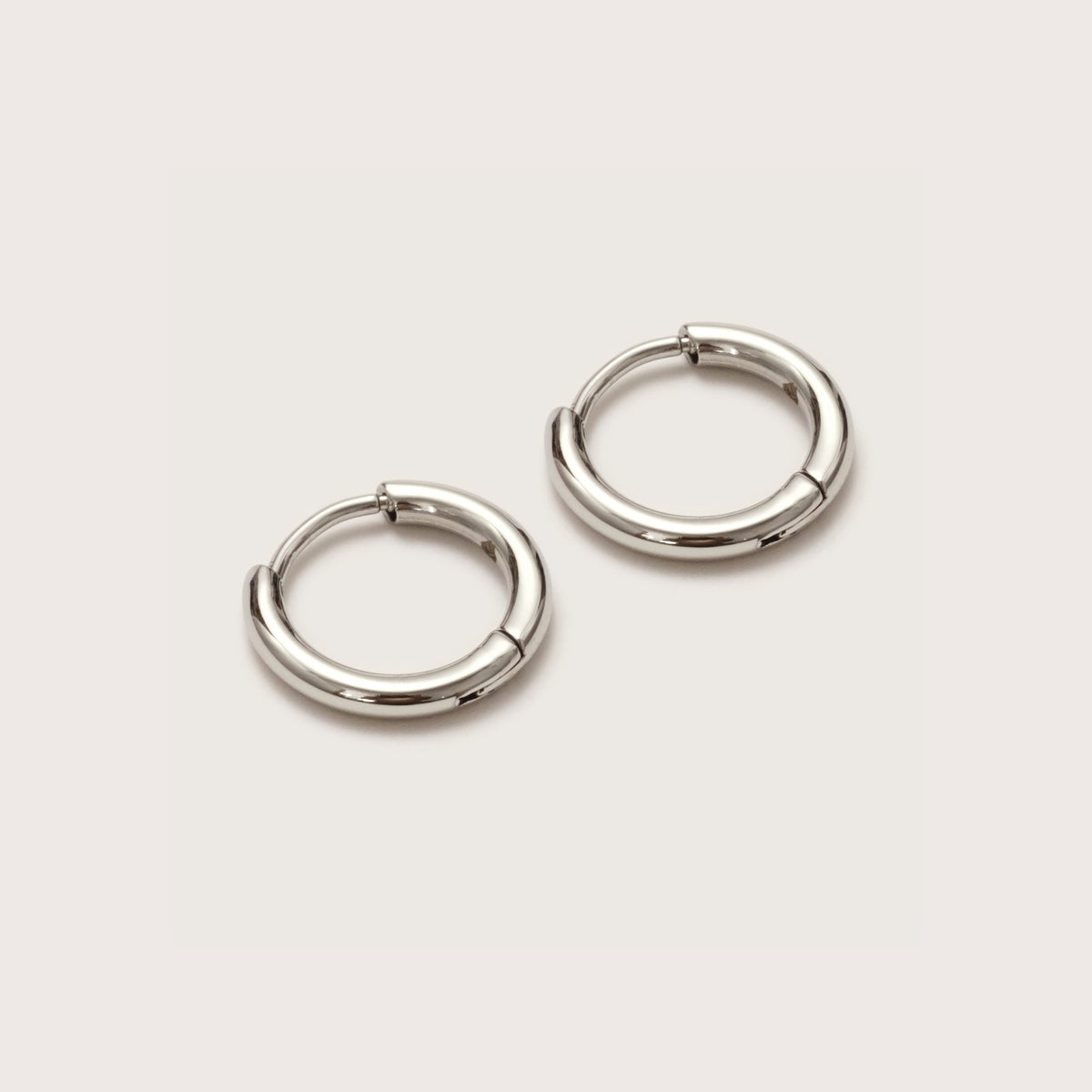 Silver Ultimate Mini Hoops 12mm close-up showing hoop detail